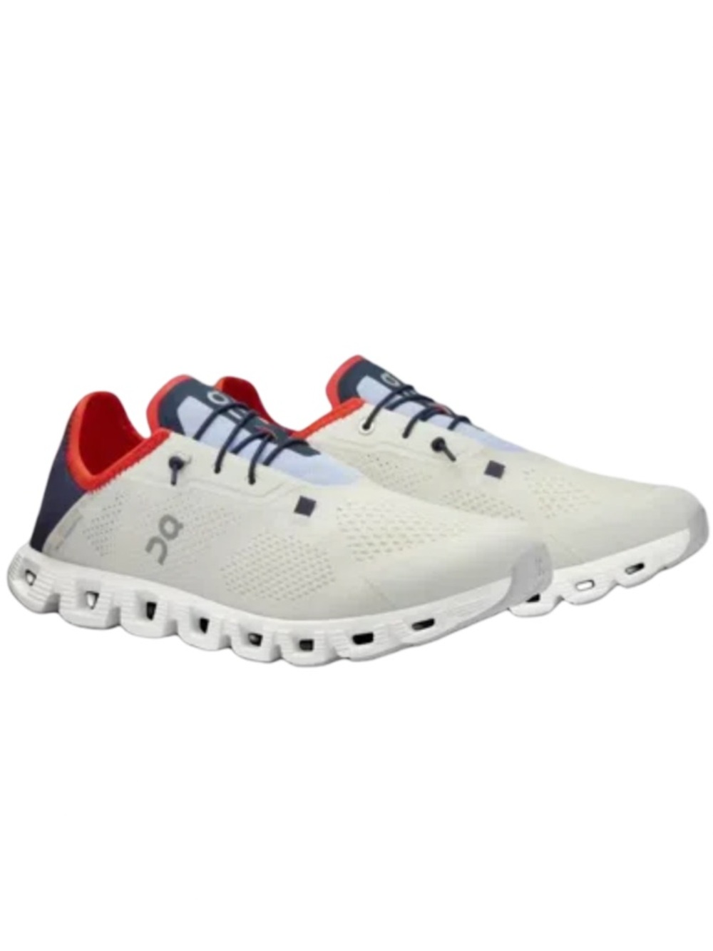 New On Running Men's Cloud 5 Coast Running Shoes - White Red & Navy Accents 11.5